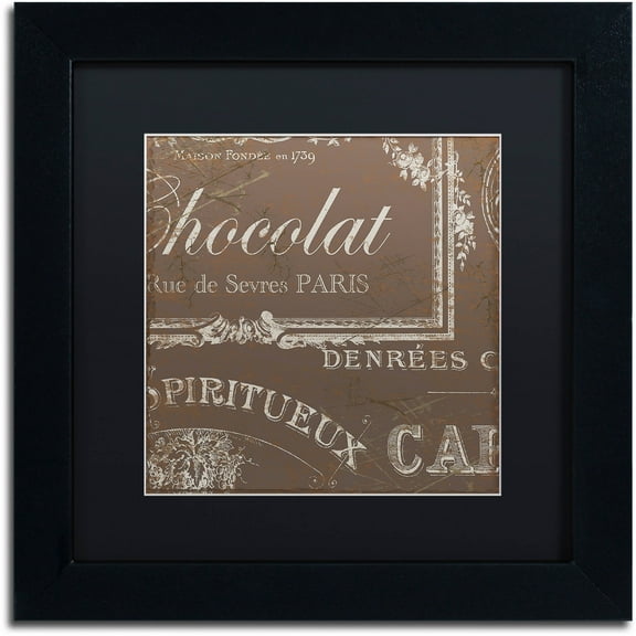 Trademark Fine Art "Bon Mots III" Canvas Art by Color Bakery Black Matte, Black Frame