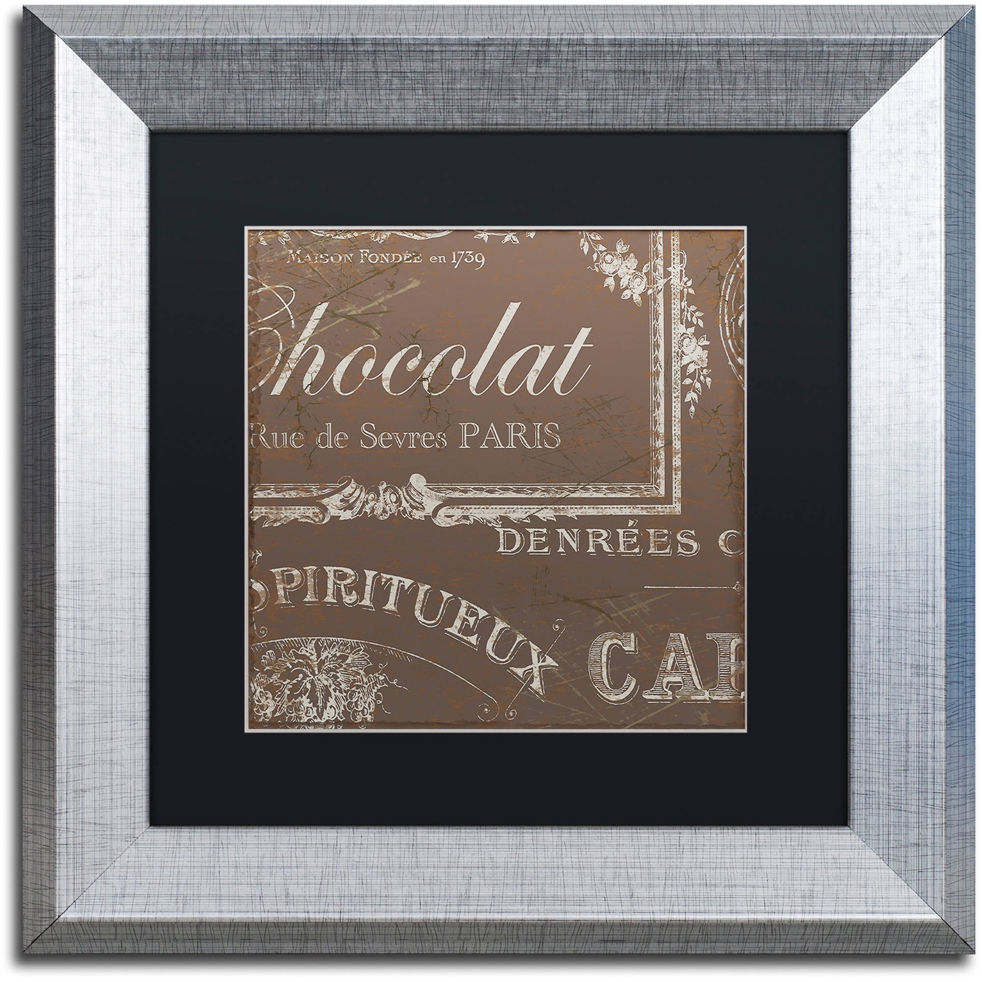 Trademark Fine Art "Bon Mots III" Canvas Art by Color Bakery Black Matte, Silver Frame
