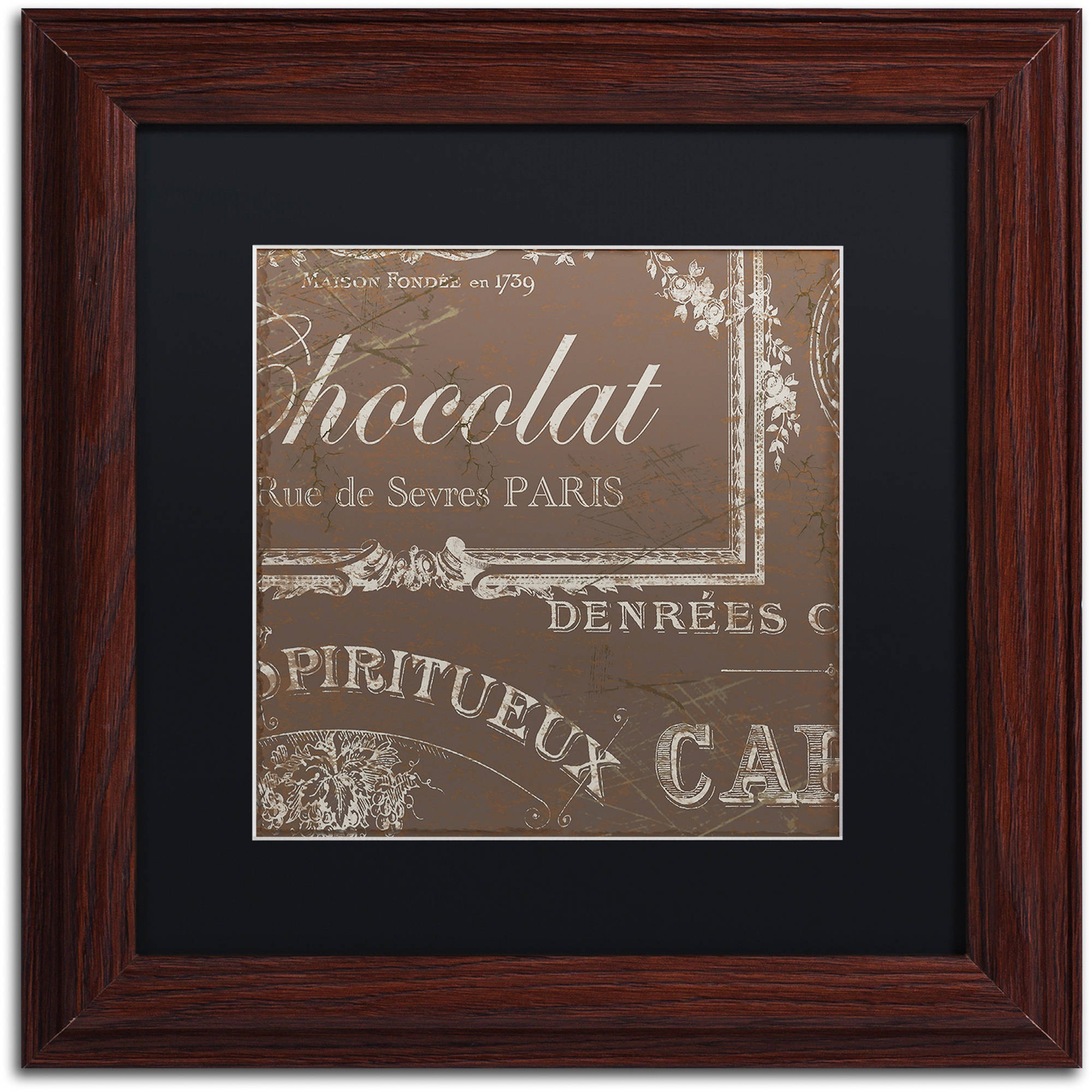 Trademark Fine Art "Bon Mots III" Canvas Art by Color Bakery Black Matte, Wood Frame