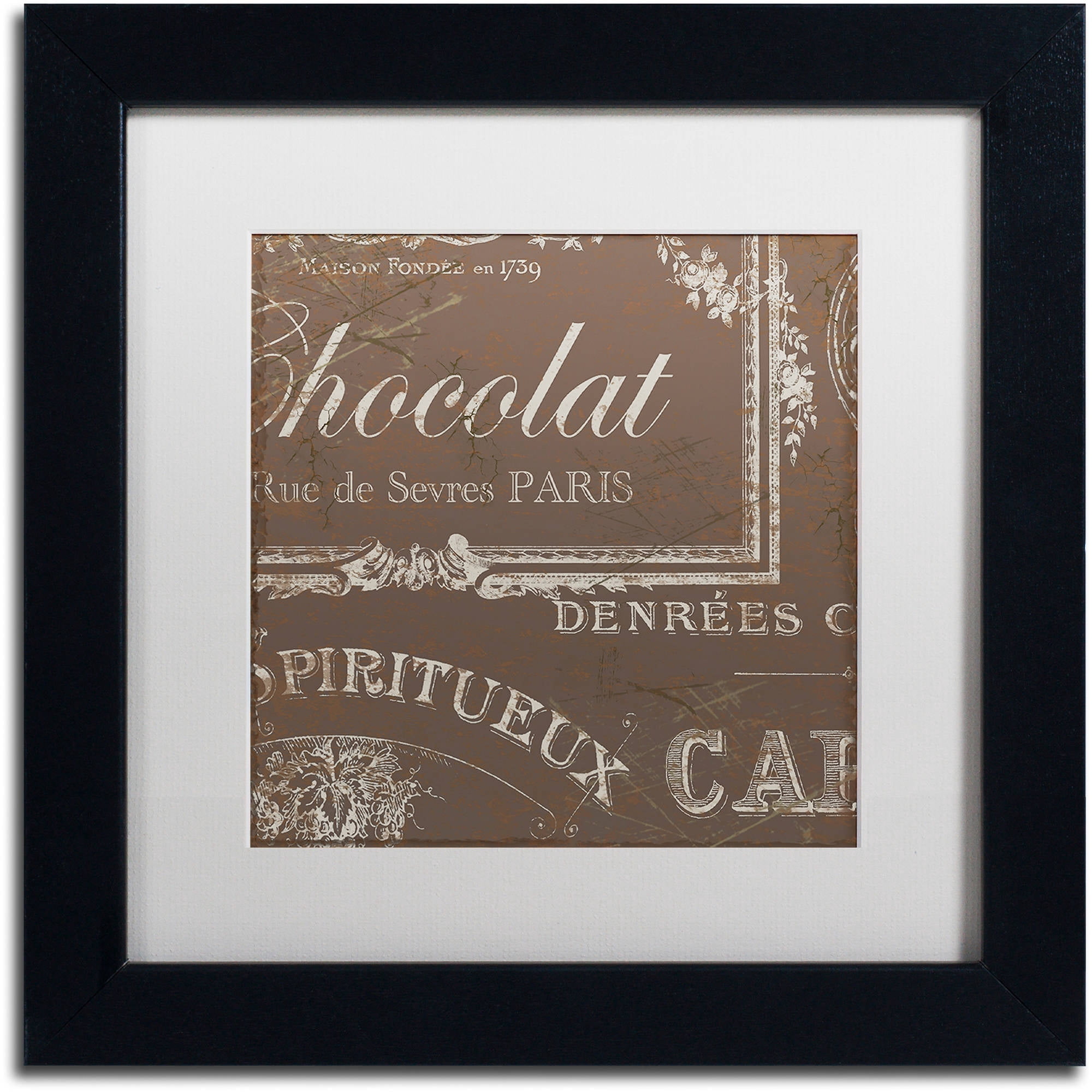 Trademark Fine Art "Bon Mots III" Canvas Art by Color Bakery White Matte, Black Frame