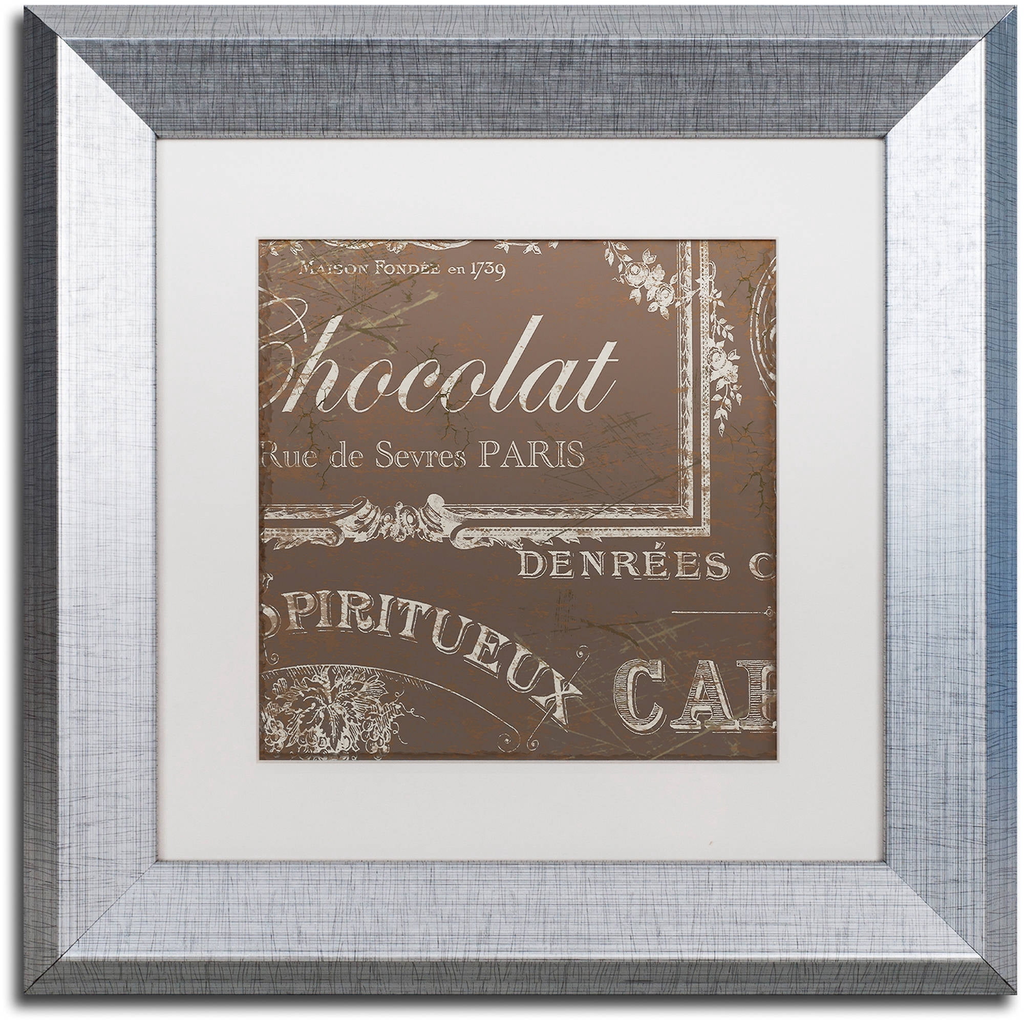 Trademark Fine Art "Bon Mots III" Canvas Art by Color Bakery White Matte, Silver Frame