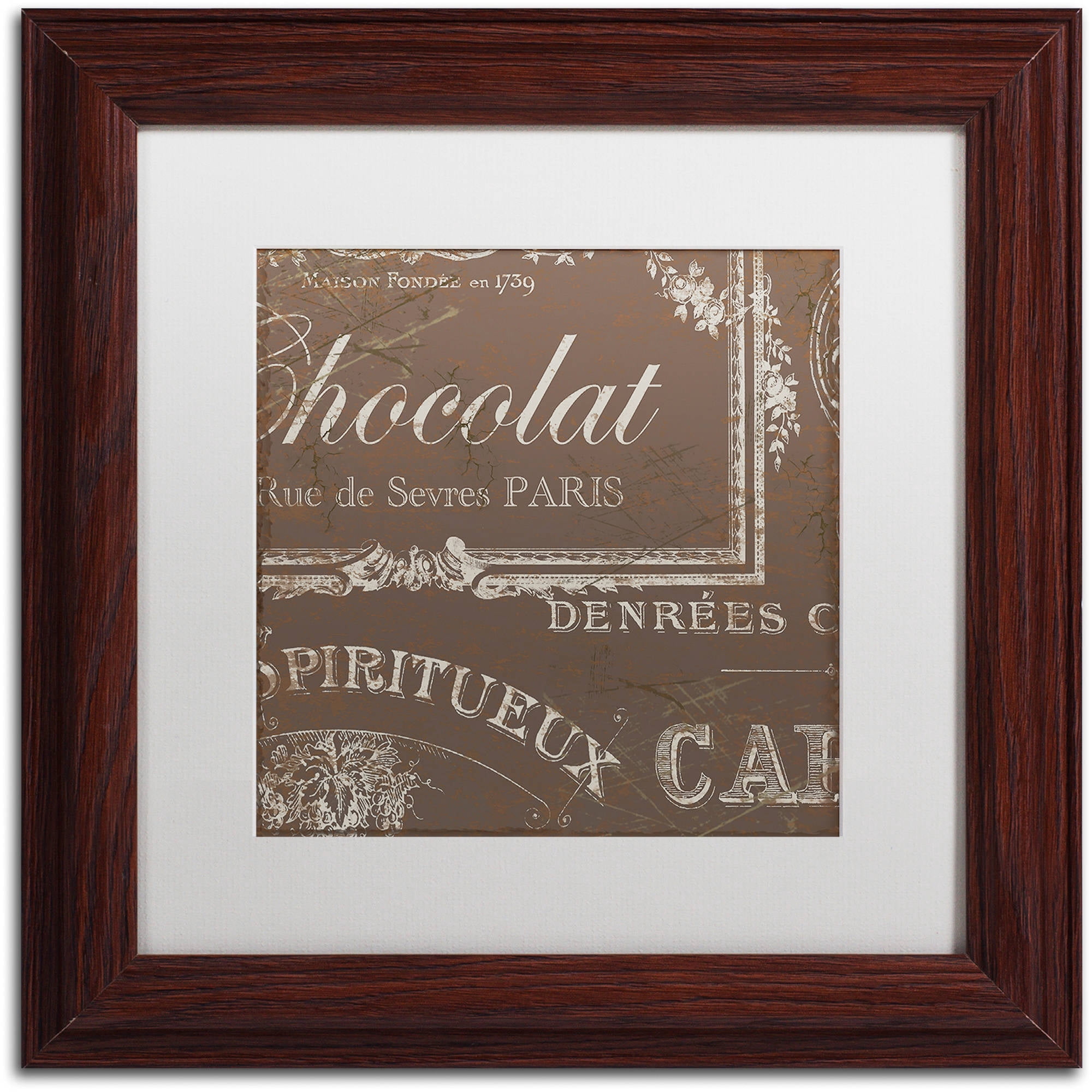 Trademark Fine Art "Bon Mots III" Canvas Art by Color Bakery White Matte, Wood Frame