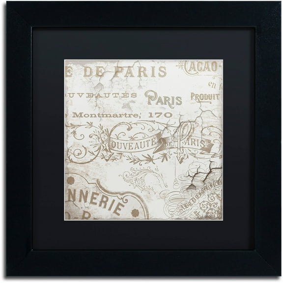 Trademark Fine Art "Bon Mots IV" Canvas Art by Color Bakery Black Matte, Black Frame