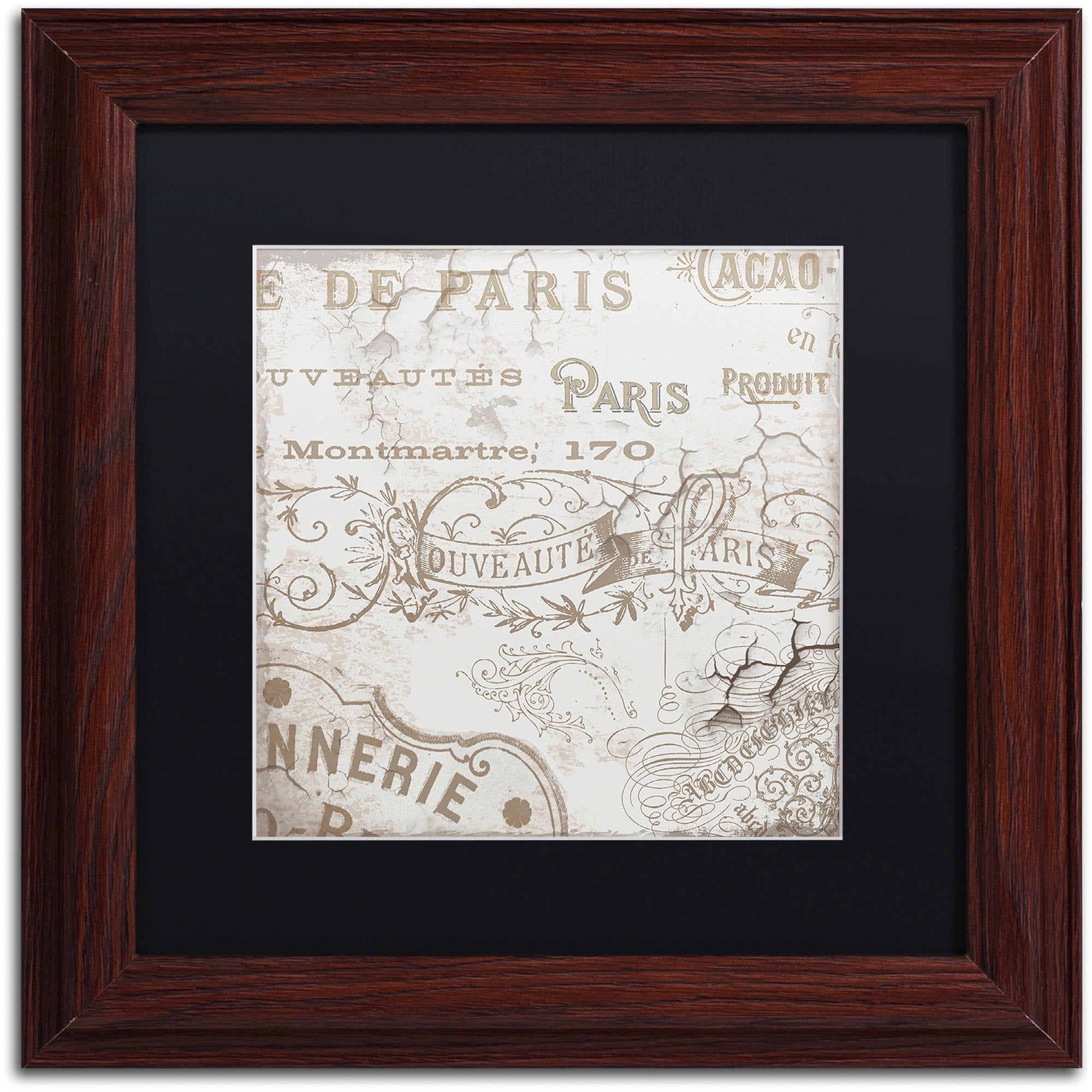 Trademark Fine Art "Bon Mots IV" Canvas Art by Color Bakery Black Matte, Wood Frame
