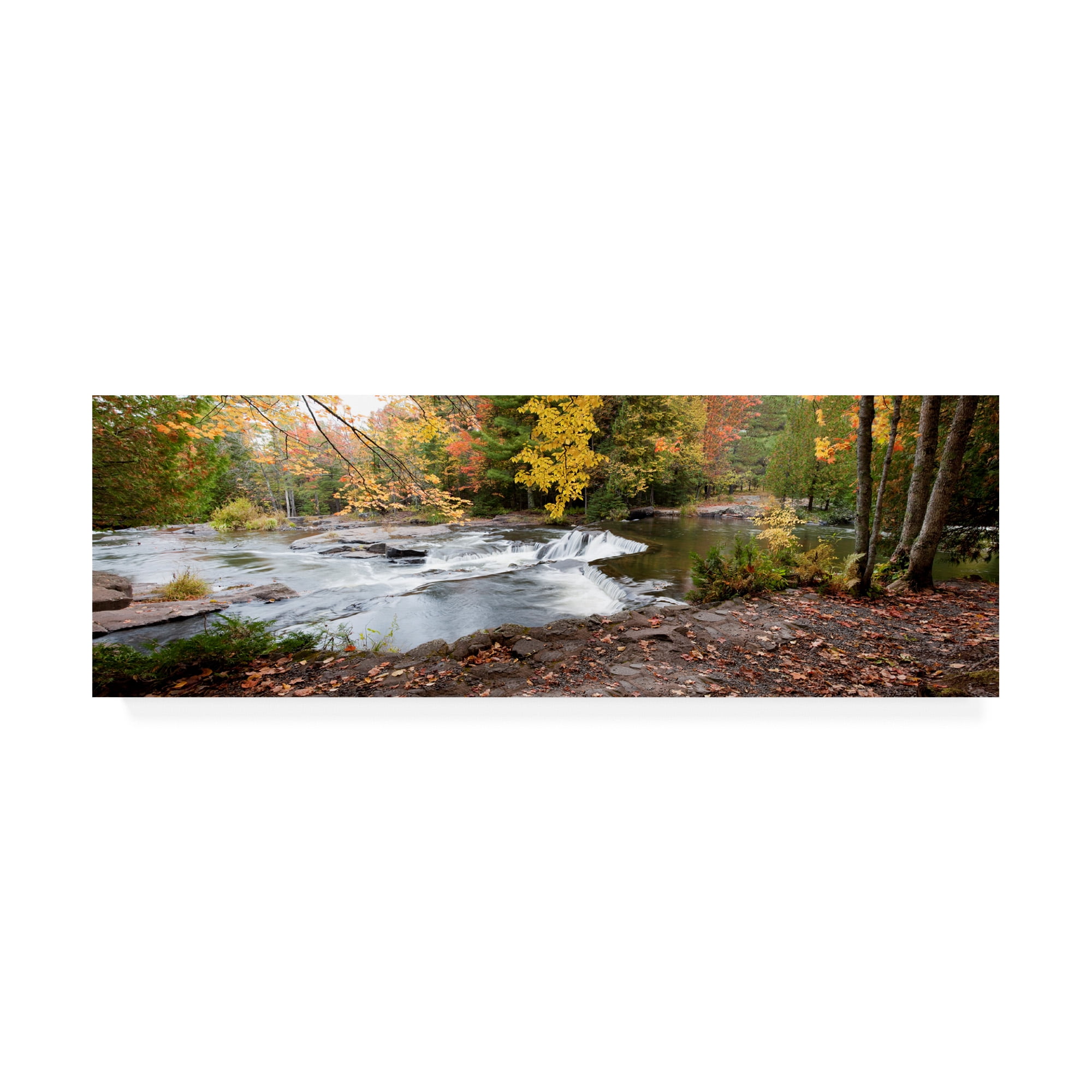 Trademark Fine Art 'Bond Falls Panorama In Fall Bruce Crossing Michigan' Canvas Art by Monte Nagler