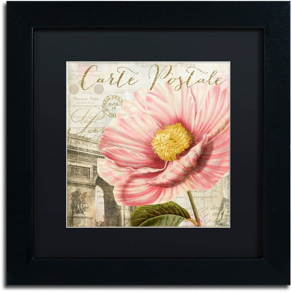 Trademark Fine Art "Bonjour Two" Canvas Art by Color Bakery Black Matte, Black Frame