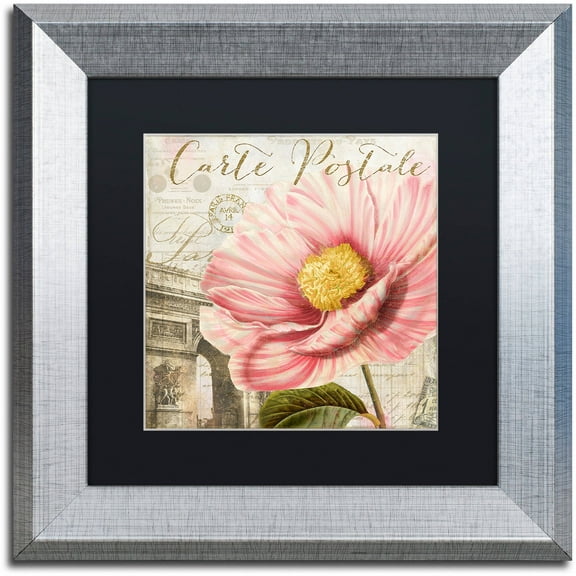 Trademark Fine Art "Bonjour Two" Canvas Art by Color Bakery Black Matte, Silver Frame