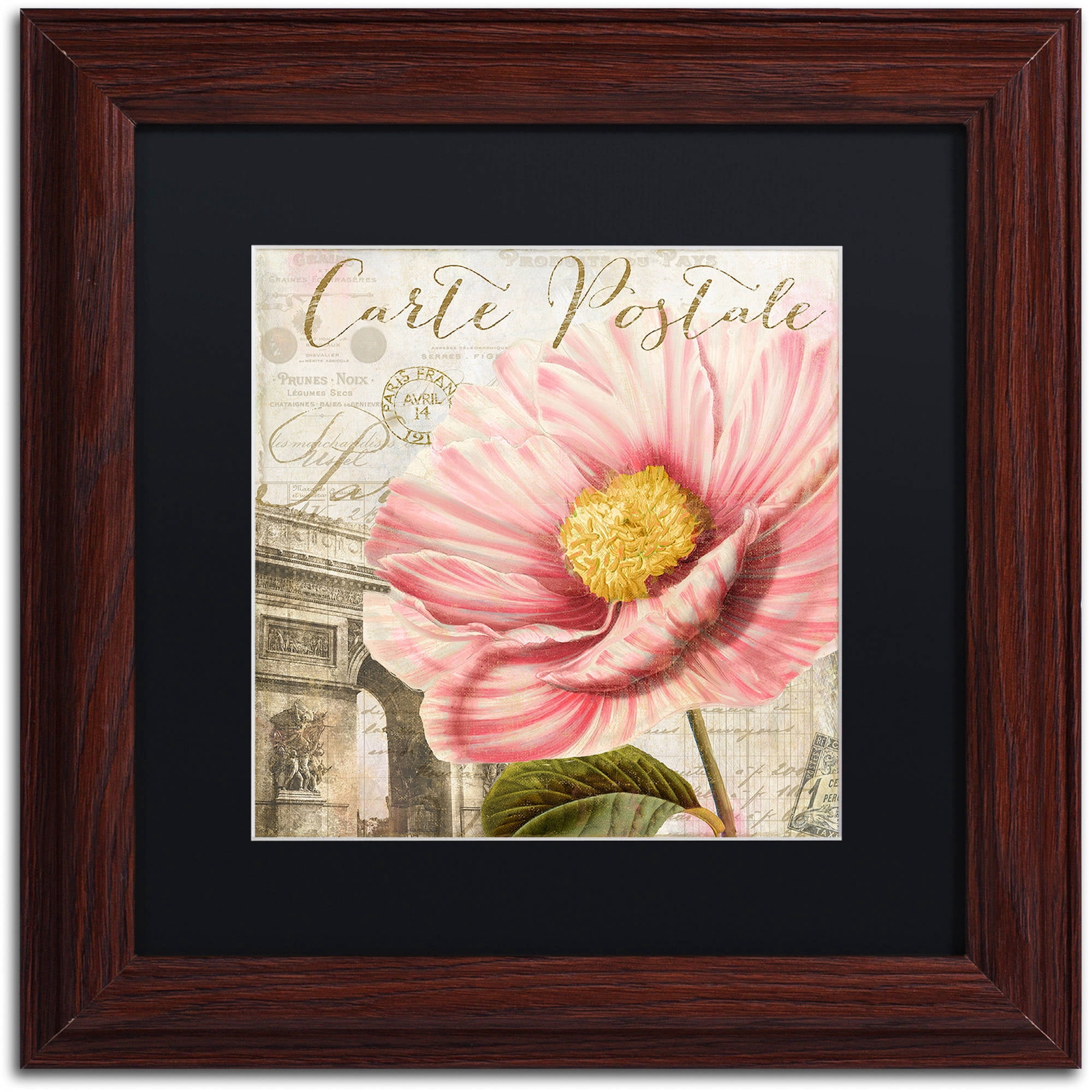 Trademark Fine Art "Bonjour Two" Canvas Art by Color Bakery Black Matte, Wood Frame