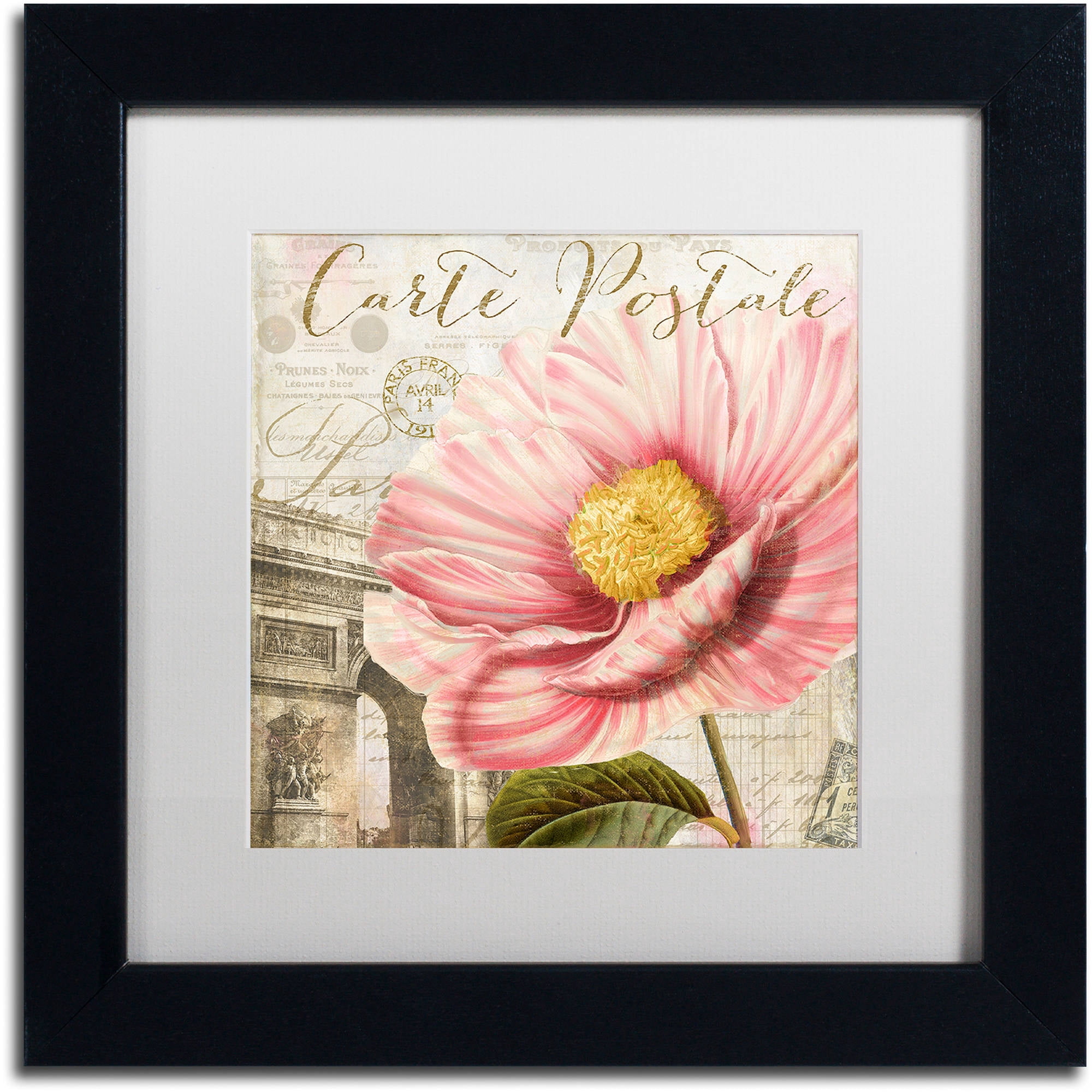 Trademark Fine Art "Bonjour Two" Canvas Art by Color Bakery White Matte, Black Frame