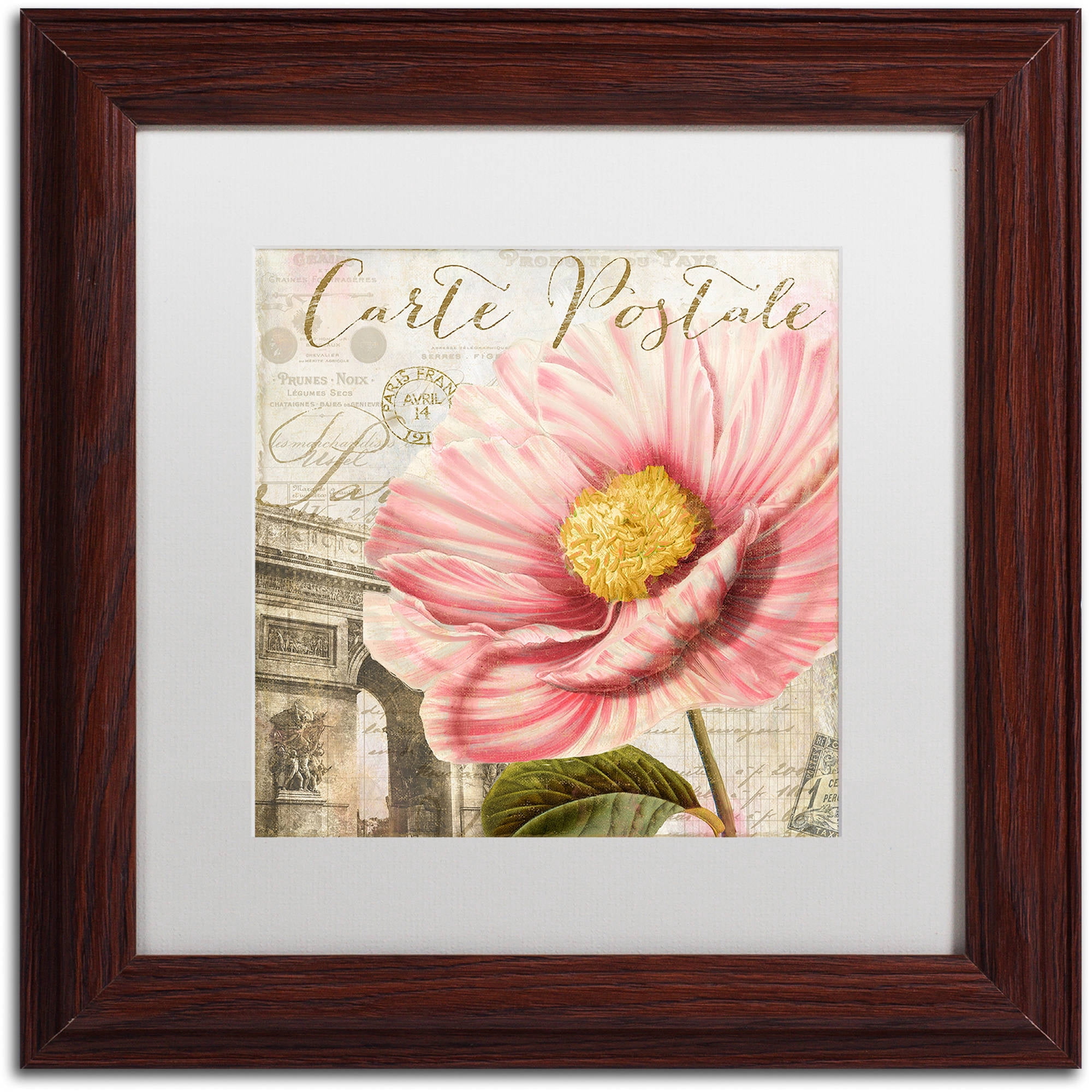 Trademark Fine Art "Bonjour Two" Canvas Art by Color Bakery White Matte, Wood Frame