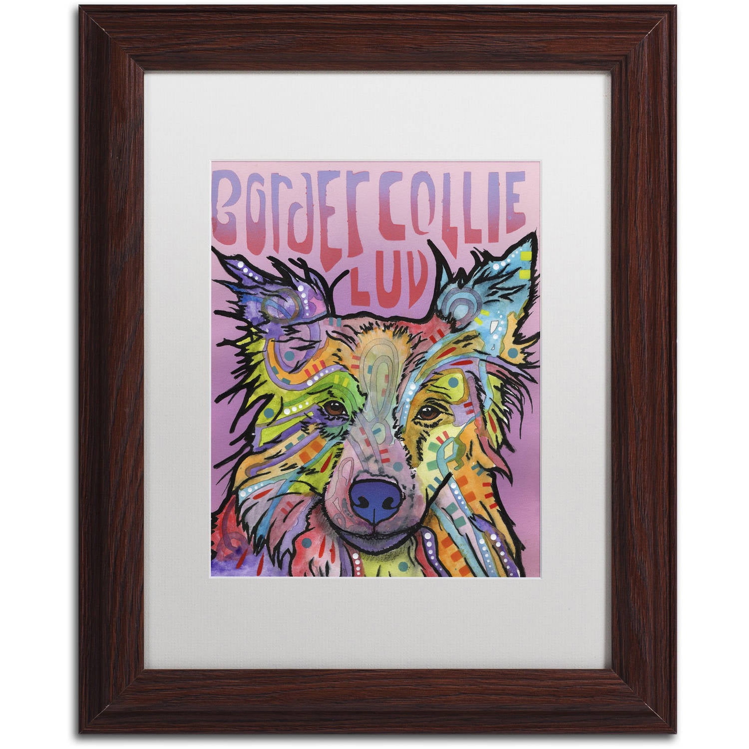 Trademark Fine Art 'Border Collie Love 2' Canvas Art by Dean Russo
