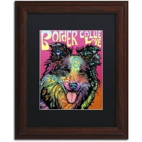 Trademark Fine Art 'Border Collie Luv' Canvas Art by Dean Russo, Black Matte, Wood Frame