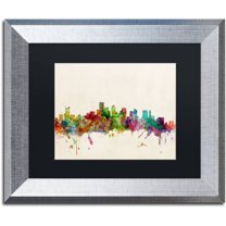 Trademark Fine Art "Boston MA" Canvas Art by Michael Tompsett Black Matte, Silver Frame