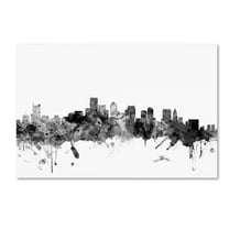 Trademark Fine Art "Boston MA Skyline B&W" Canvas Art by Michael Tompsett