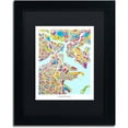 thumbnail image 1 of Trademark Fine Art "Boston MA Street Map 2" Canvas Art by Michael Tompsett, Black Matte, Black Frame, 1 of 4