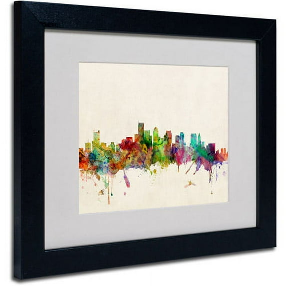 Trademark Fine Art "Boston, Massachusetts" Canvas Art by Michael Tompsett, Black Frame