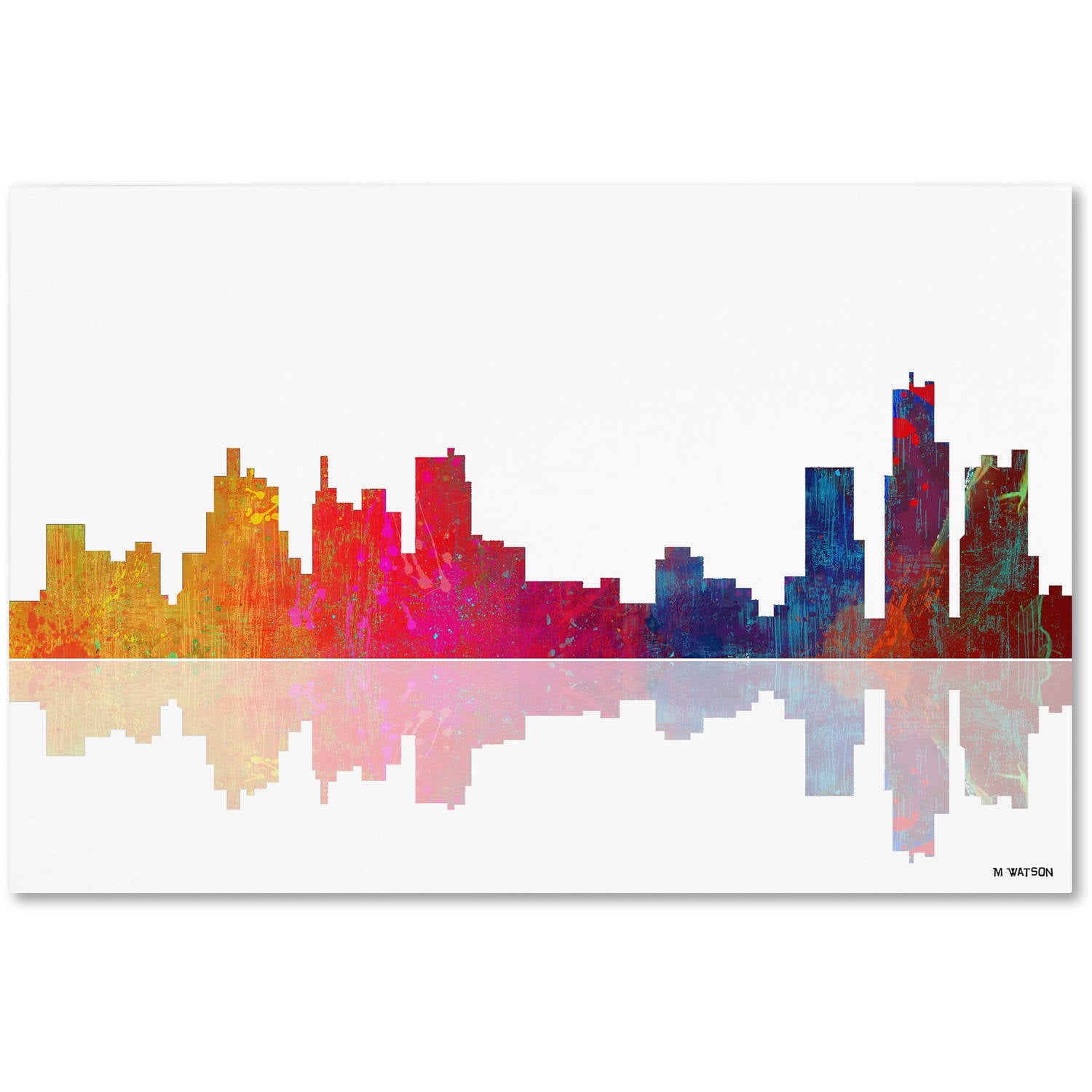 Trademark Fine Art "Boston Massachusetts Skyline" Canvas Art by Marlene Watson