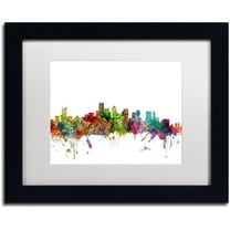 Trademark Fine Art 'Boston Massachusetts Skyline' Canvas Art by Michael Tompsett, White Matte, Black Frame