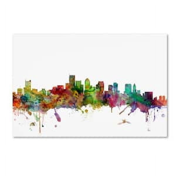 Trademark Fine Art "Boston Massachusetts Skyline" Canvas Art by Michael Tompsett