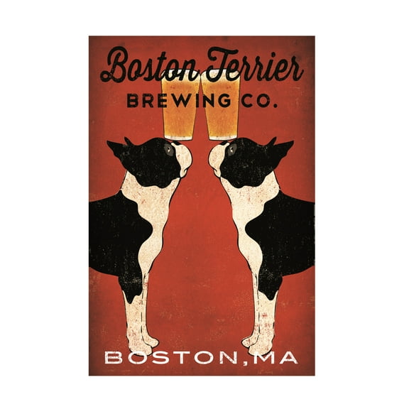 Trademark Fine Art 'Boston Terrier Brewing Co Boston' Canvas Art by Ryan Fowler