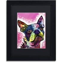Trademark Fine Art "Boston Terrier" Canvas Art by Dean Russo, Black Matte, Black Frame