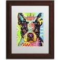 thumbnail image 1 of Trademark Fine Art "Boston Terrier Crowned" Canvas Art by Dean Russo, White Matte, Wood Frame, 1 of 4