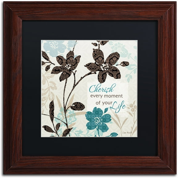 Trademark Fine Art "Botanical touch Quote I" Canvas Art by Lisa Audit, Black Matte, Wood Frame