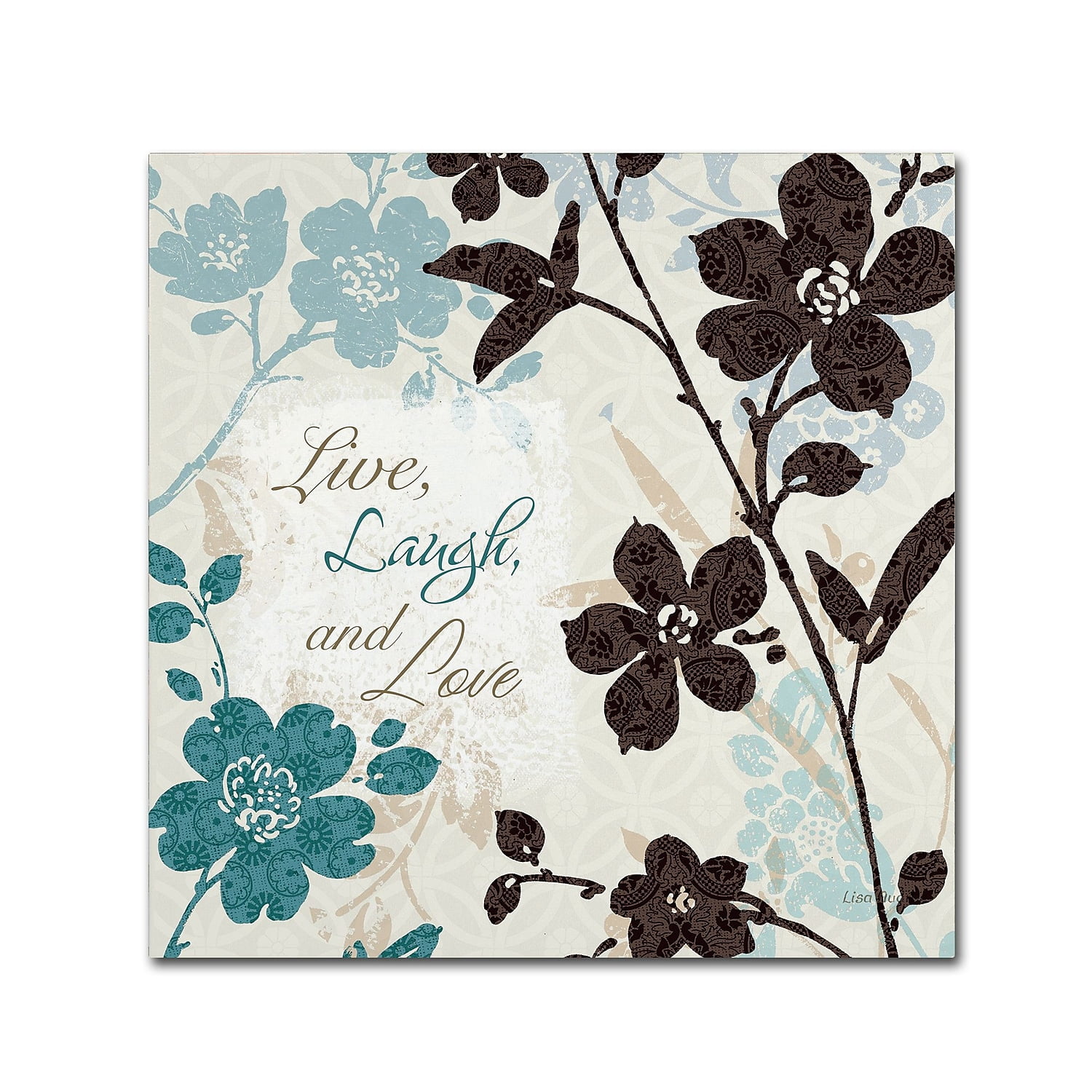 Botanical Touch Quote II Canvas Art in Blue and Brown