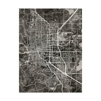 Trademark Fine Art 'Boulder Colorado City Map Black' Canvas Art by Michael Tompsett