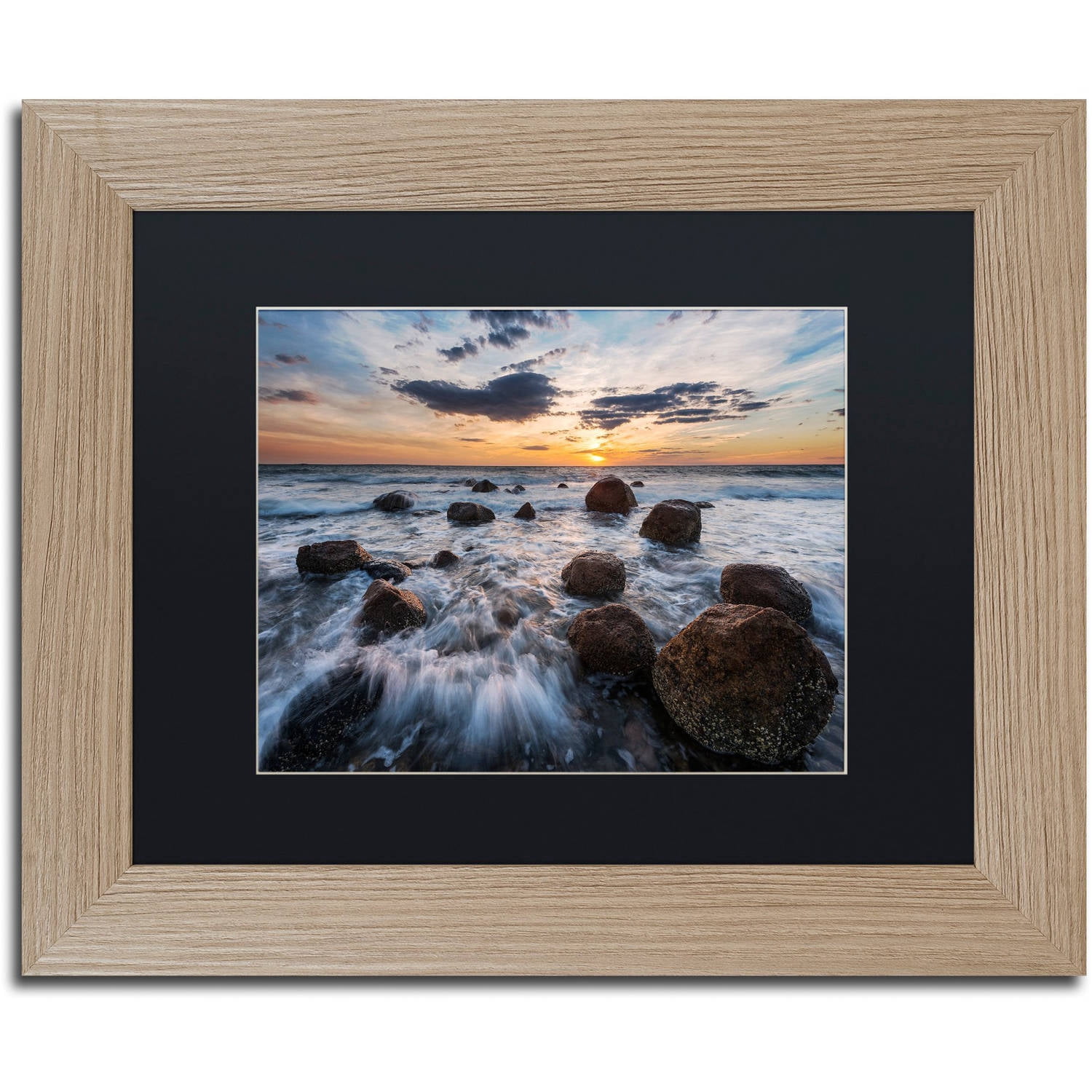 Trademark Fine Art "Boulders To The Sun" Canvas Art by Michael Blanchette Photography Black Matte, Birch Frame