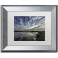 thumbnail image 1 of Trademark Fine Art 'Boundary Bay Sunset' Canvas Art by Pierre Leclerc, White Matte, Silver Frame, 1 of 1