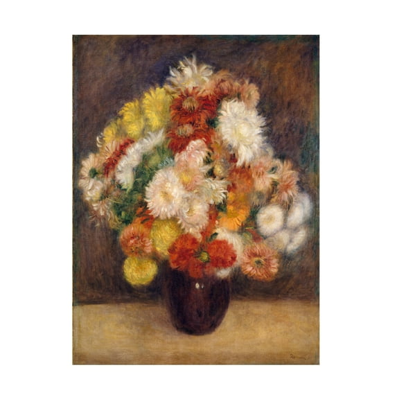 Trademark Fine Art Pierre Auguste Renoir Bouquet Of Chrysanthemums Canvas Wall Art - 24x32