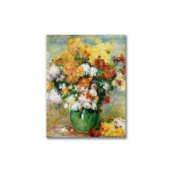 Trademark Fine Art "Bouquet Of Chrysanthumums" Canvas Wall Art by Pierre Renoir