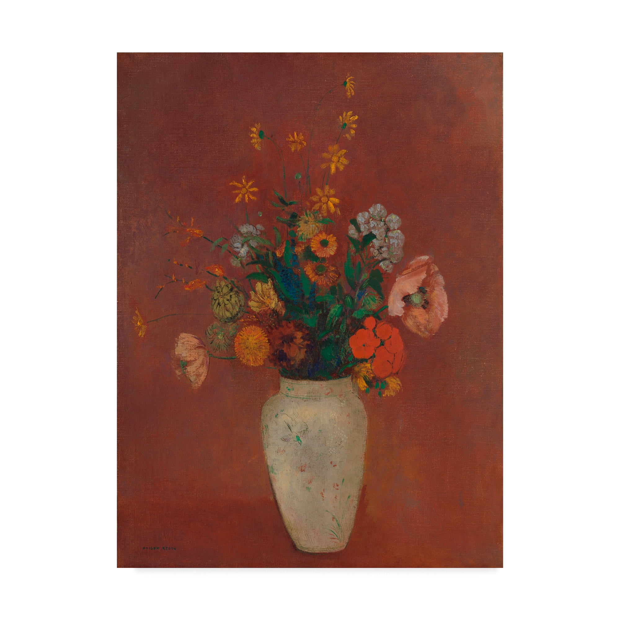 Trademark Fine Art 'Bouquet in a Chinese Vase' Canvas Art by Odilon Redon