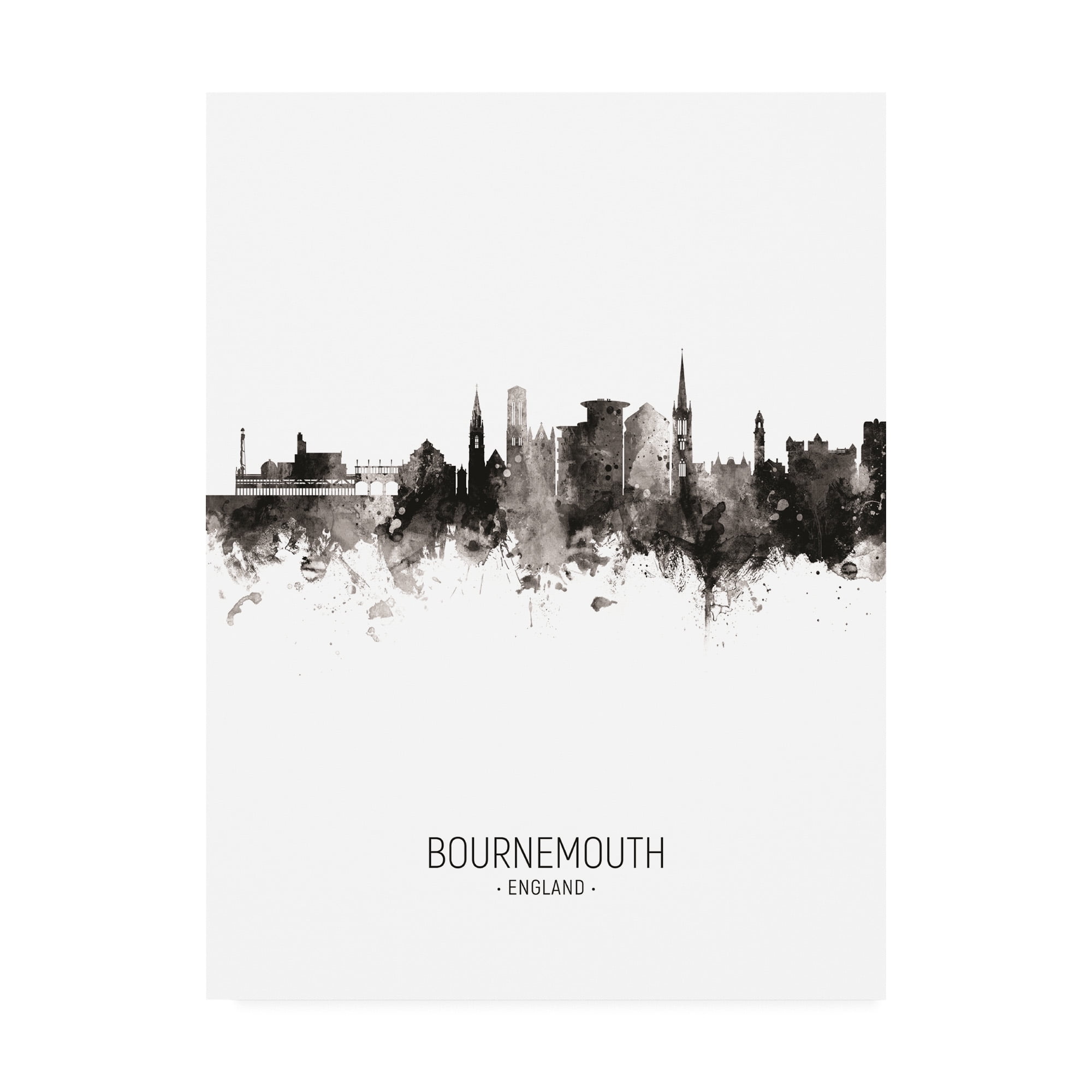 Trademark Fine Art 'Bournemouth England Skyline Portrait II' Canvas Art by Michael Tompsett