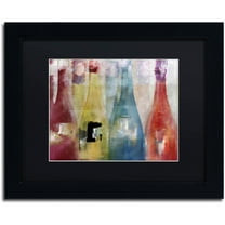 Trademark Fine Art "Bouteilles II" Canvas Art by Color Bakery Black Matte, Black Frame