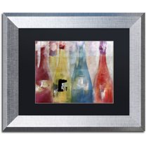 Trademark Fine Art "Bouteilles II" Canvas Art by Color Bakery Black Matte, Silver Frame