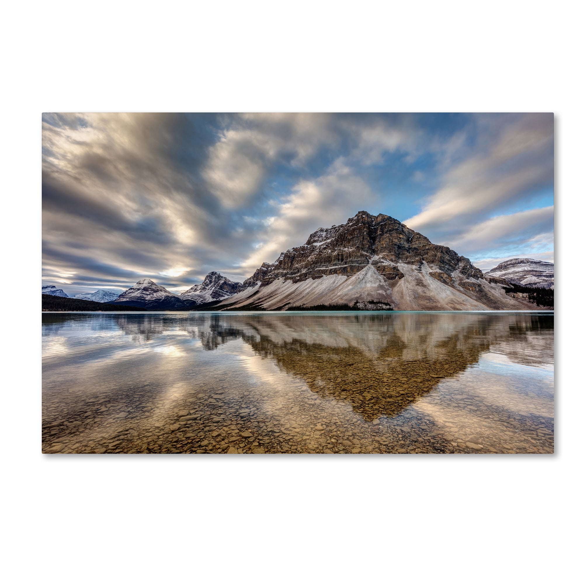 Pierre Leclerc 'Bow Lake Reflection' Canvas Art 16 x 24