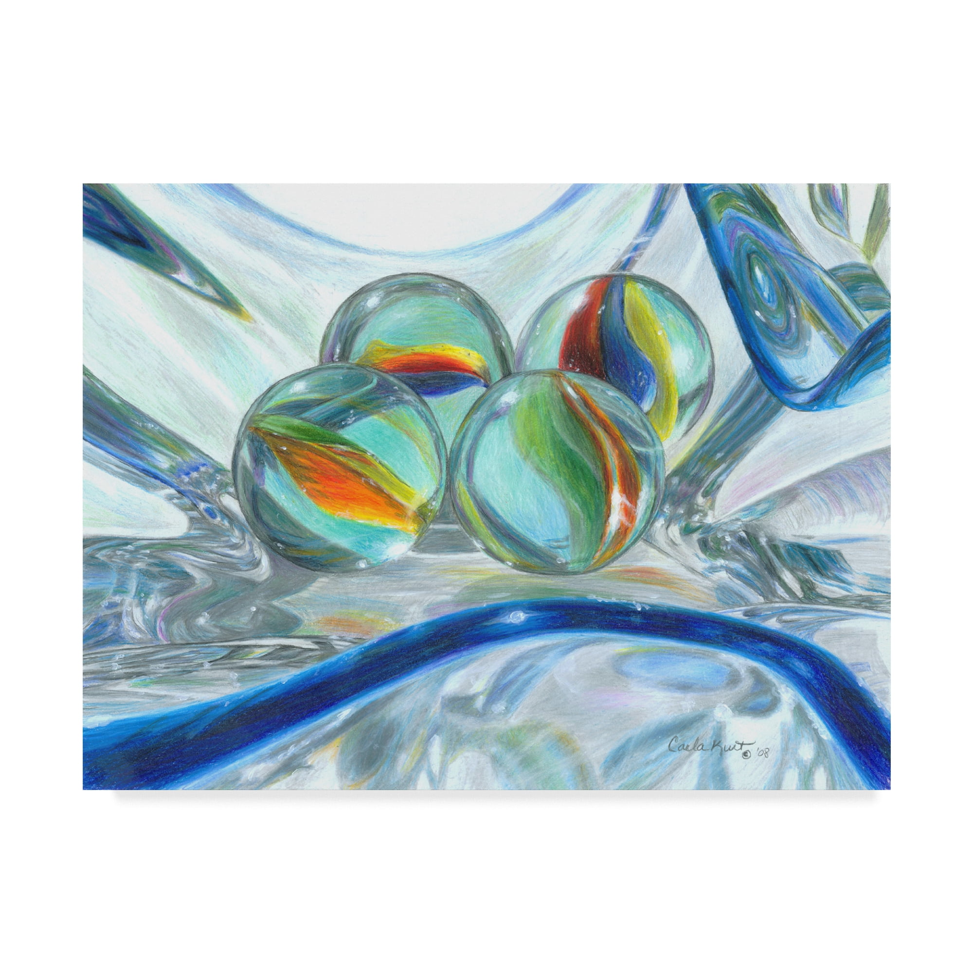 Trademark Fine Art 'Bowl Of Marbles' Canvas Art by Carla Kurt