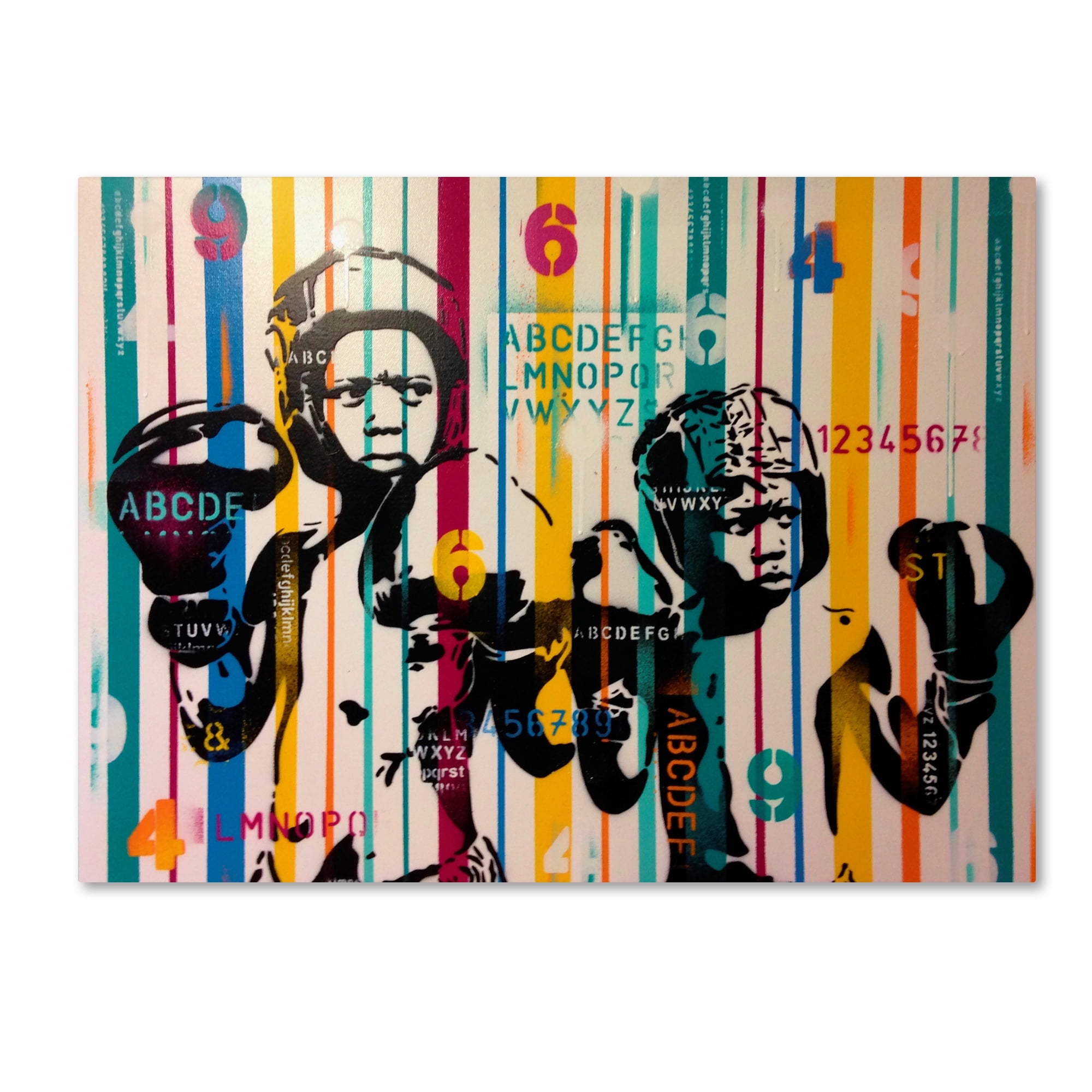 Trademark Fine Art 'Boxers And Alphabet' Canvas Art by Abstract Graffiti