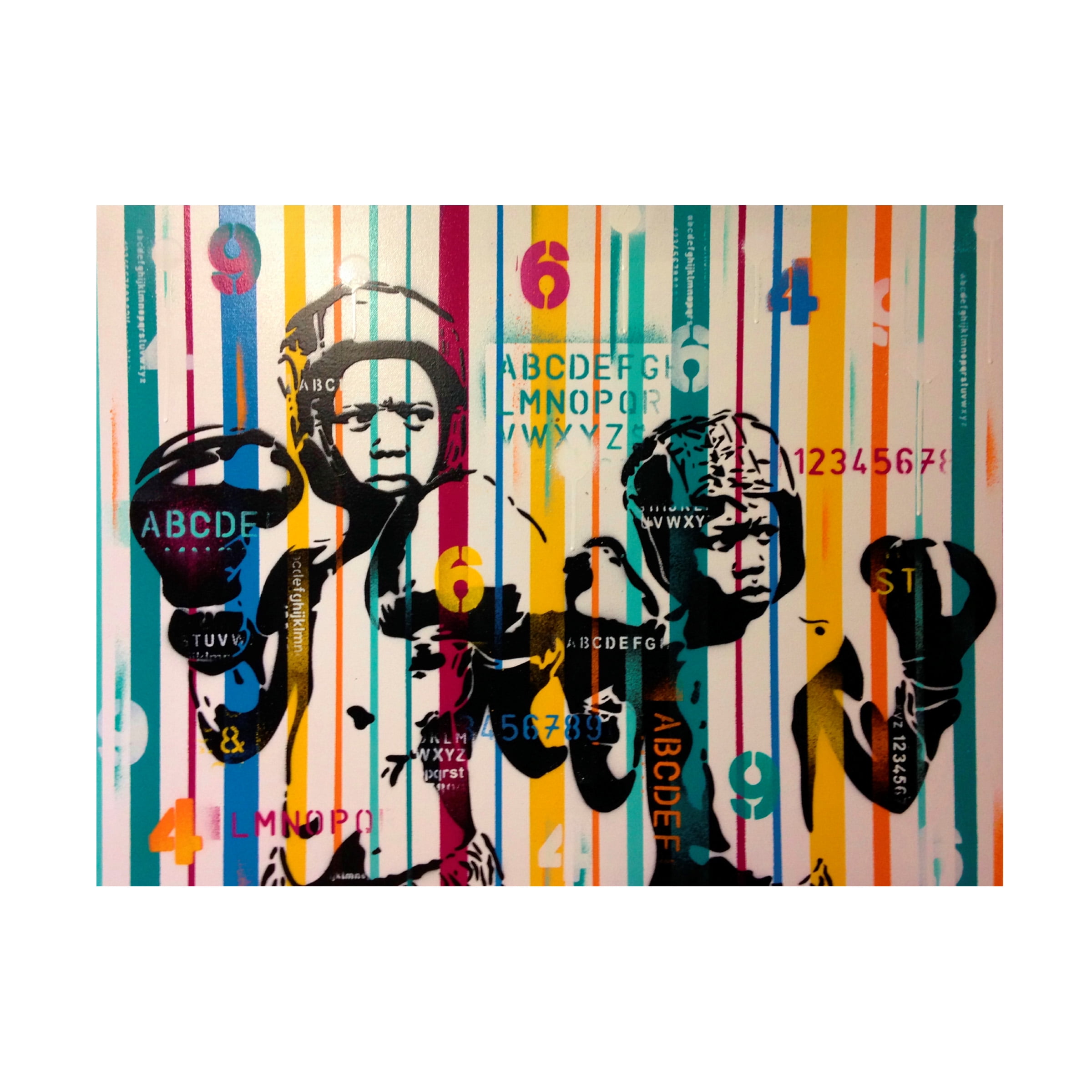 Trademark Fine Art 'Boxers And Alphabet' Canvas Art by Abstract Graffiti