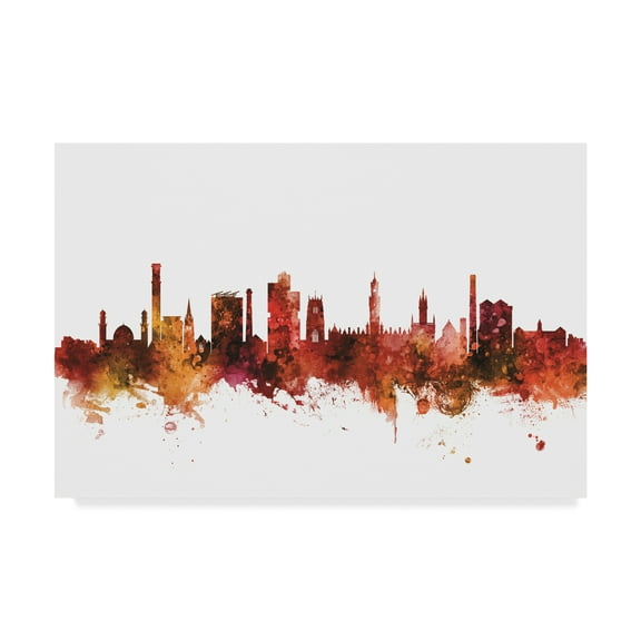 Trademark Fine Art 'Bradford England Skyline Red' Canvas Art by Michael Tompsett