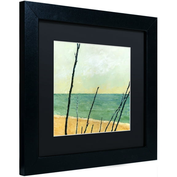 Trademark Fine Art "Branches on the Beach" Canvas Art by Michelle Calkins, Black Matte, Black Frame