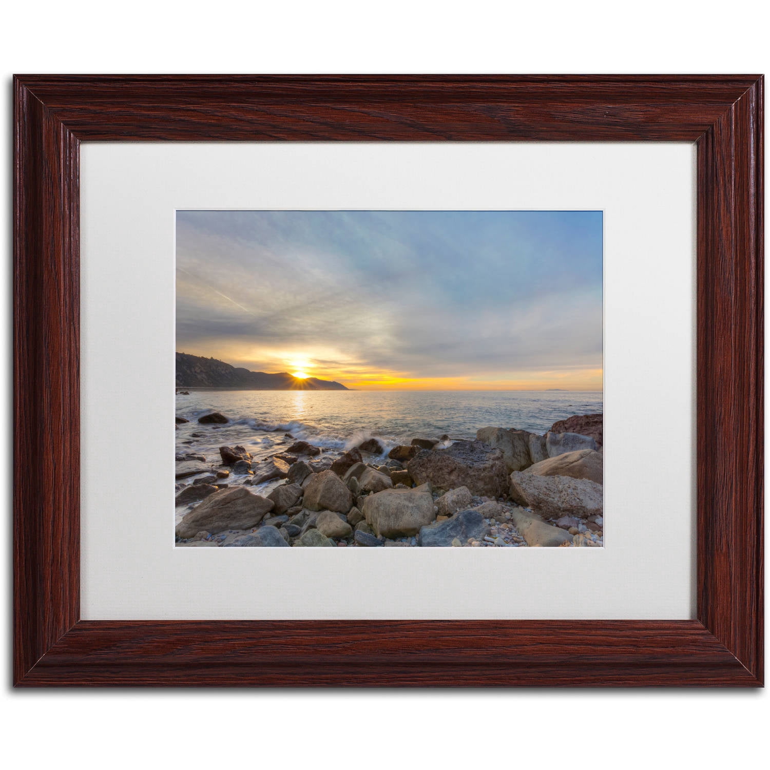Trademark Fine Art "Breaking Day" Canvas Art by Chris Moyer, White Matte, Wood Frame