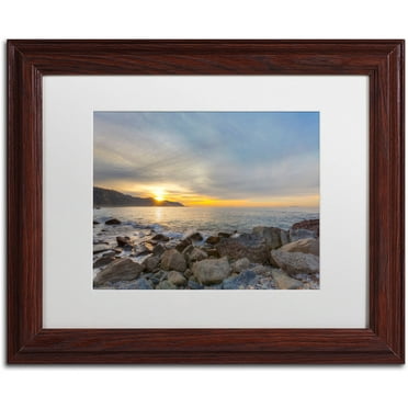 Trademark Fine Art "Breaking Day" Canvas Art by Chris Moyer, White Matte, Wood Frame