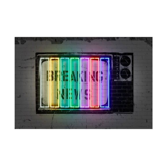 Trademark Fine Art Octavian Mielu Breaking news Canvas Wall Art - 16x24