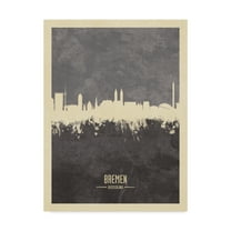 Trademark Fine Art 'Bremen Germany Skyline Gray' Canvas Art by Michael Tompsett