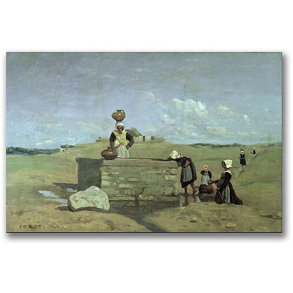 Trademark Fine Art "Brenton Woman at the Well" Canvas Wall Art by Jean Baptiste Corot