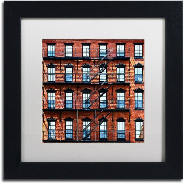 Trademark Fine Art "Brick Building" Canvas Art by Philippe Hugonnard, White Matte, Black Frame