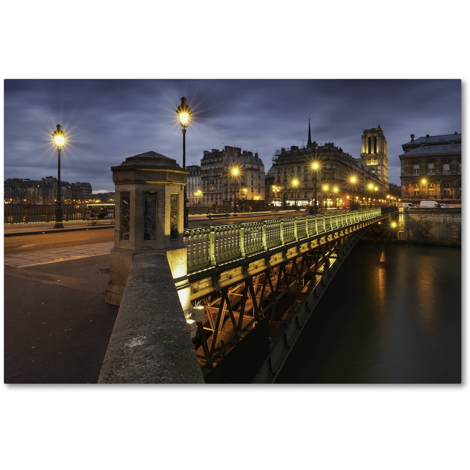 Trademark Fine Art "Bridge of Arcole in Paris" Canvas Art by Mathieu Rivrin